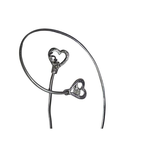1970s Silver Tennis Motif Serpentine Belt Interlocking Stretchable Heart Buckle main image 4